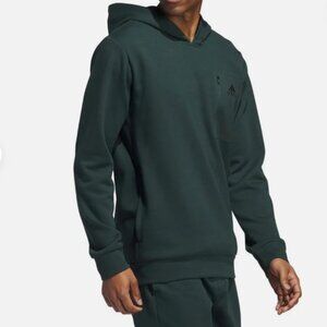 Adidas Hoodie Pullover Sweatshirt Mens Dark Green Zip Kangaroo Pocket Sz L